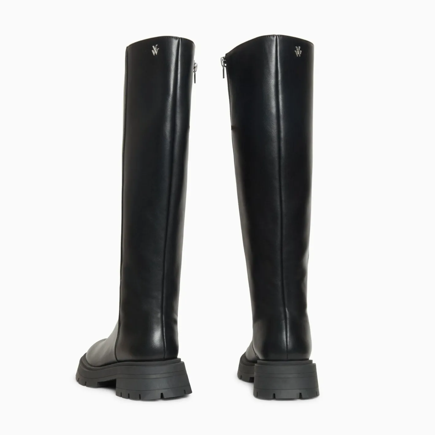 Vanessa Wu Bottes Sofia Noires A Semelle Crantee Outlet