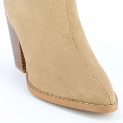 Vanessa Wu Bottines A Talon Julia En Suedine Beige Discount