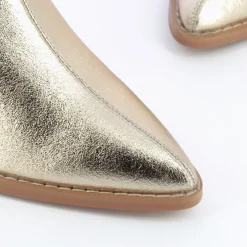 Vanessa Wu Bottines A Talon Julia Or Effet Texture Outlet