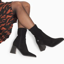 Vanessa Wu Bottines Chaussettes Alizee Noires A Talon Trapeze Hot