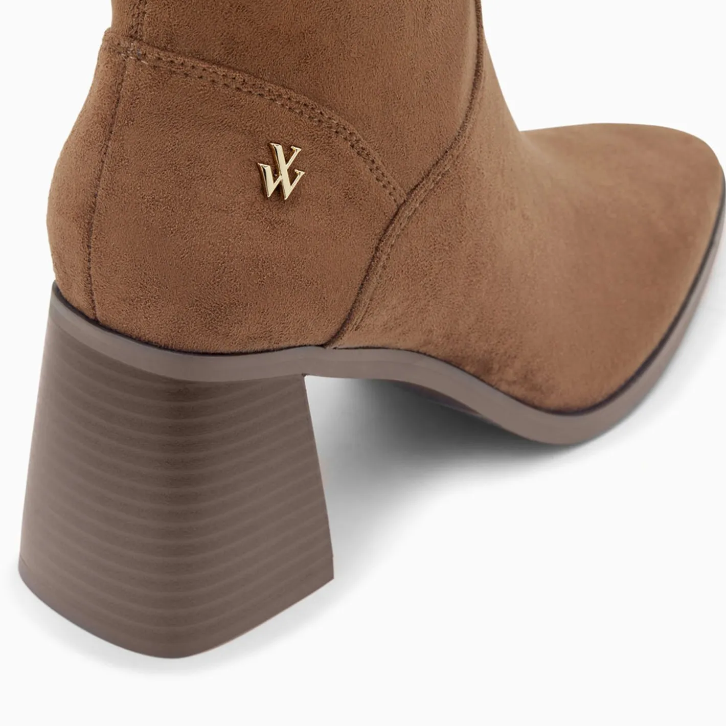 Vanessa Wu Bottines Chaussettes Alizee Marron A Talon Trapeze