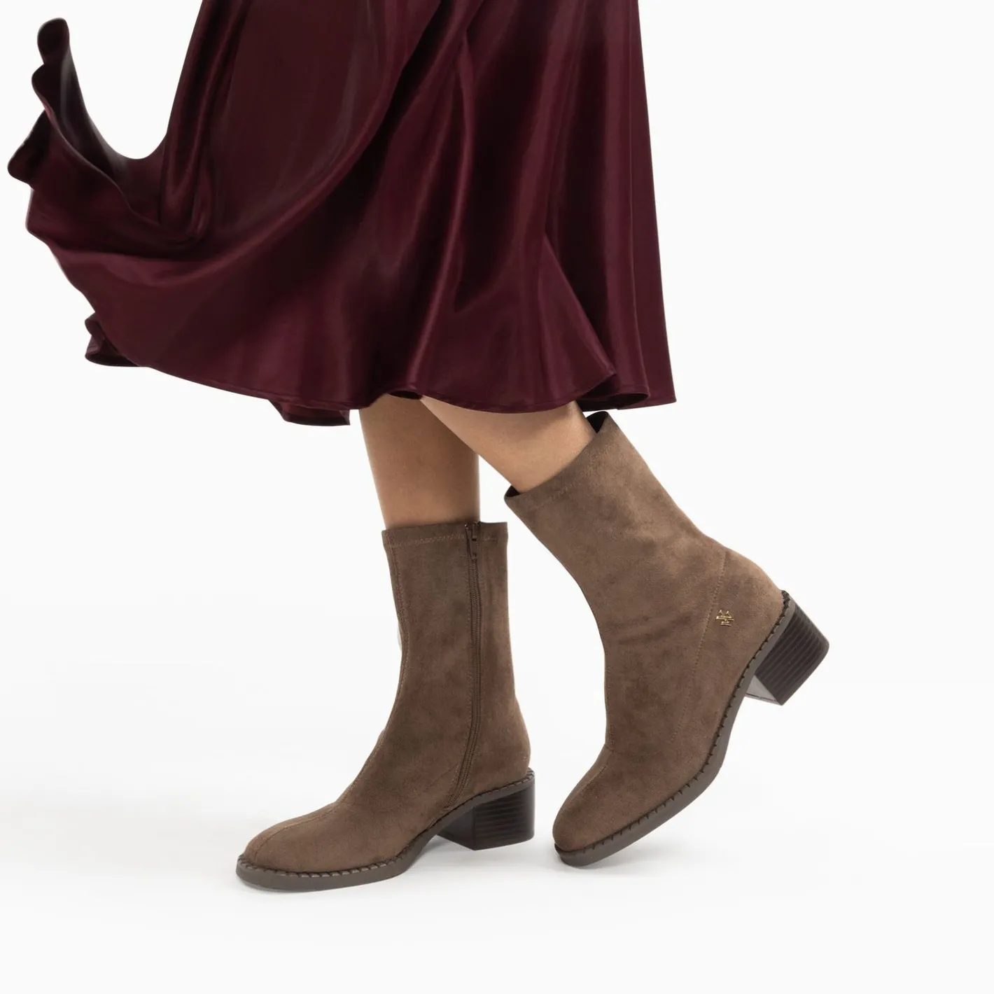 Vanessa Wu Bottines Chaussettes Bobby Taupe Clearance