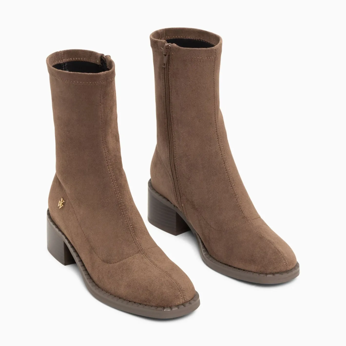 Vanessa Wu Bottines Chaussettes Bobby Taupe Clearance