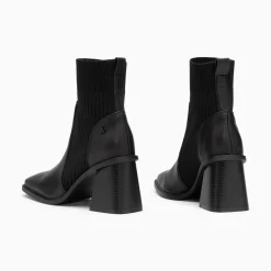 Vanessa Wu Bottines Chaussettes Jinger Noires A Talon Trapeze Best