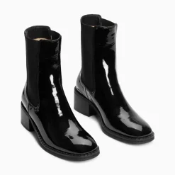 Vanessa Wu Bottines Chelsea Carole Montantes Noires Vernies Online