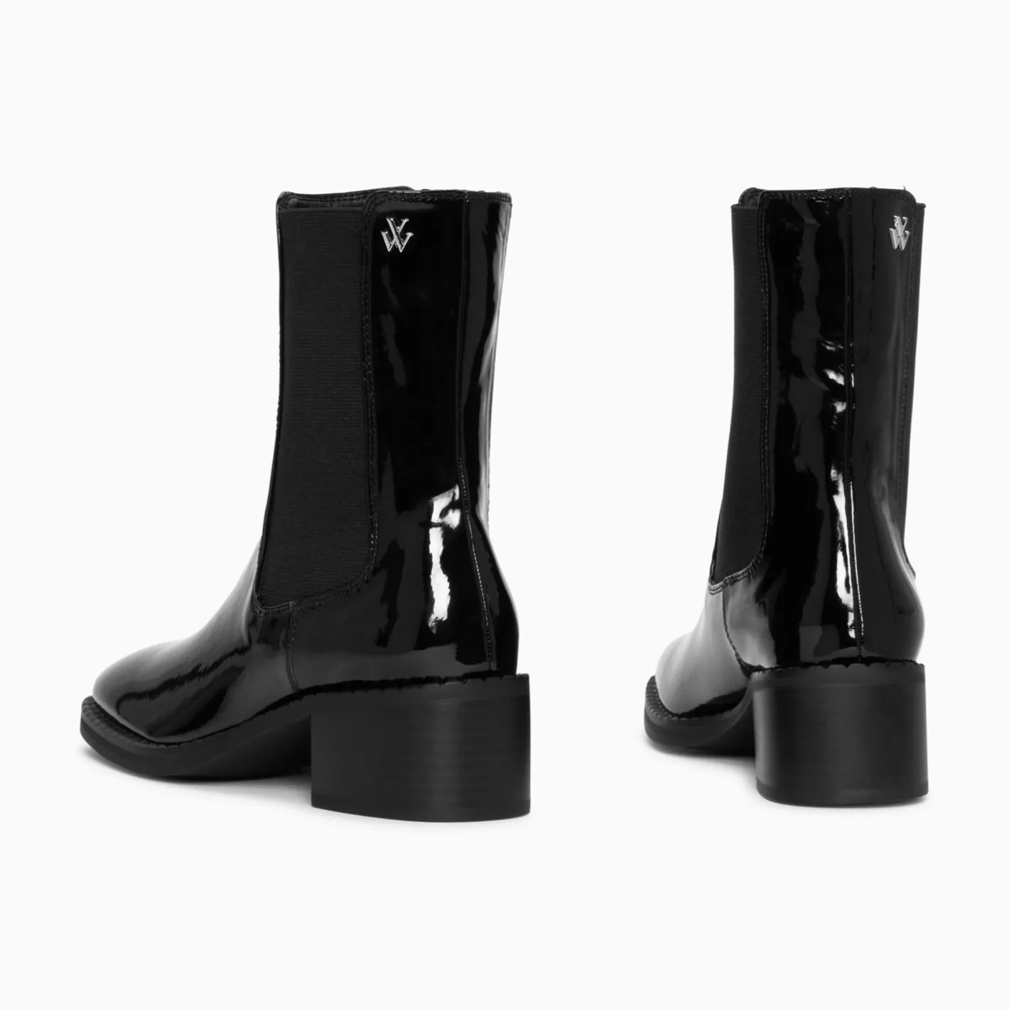 Vanessa Wu Bottines Chelsea Carole Montantes Noires Vernies Online