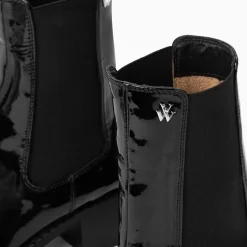 Vanessa Wu Bottines Chelsea Carole Montantes Noires Vernies Online