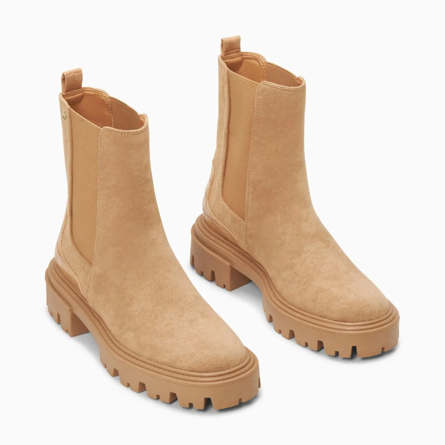 Vanessa Wu Bottines Chelsea Greta Beiges A Contrefort Croco New