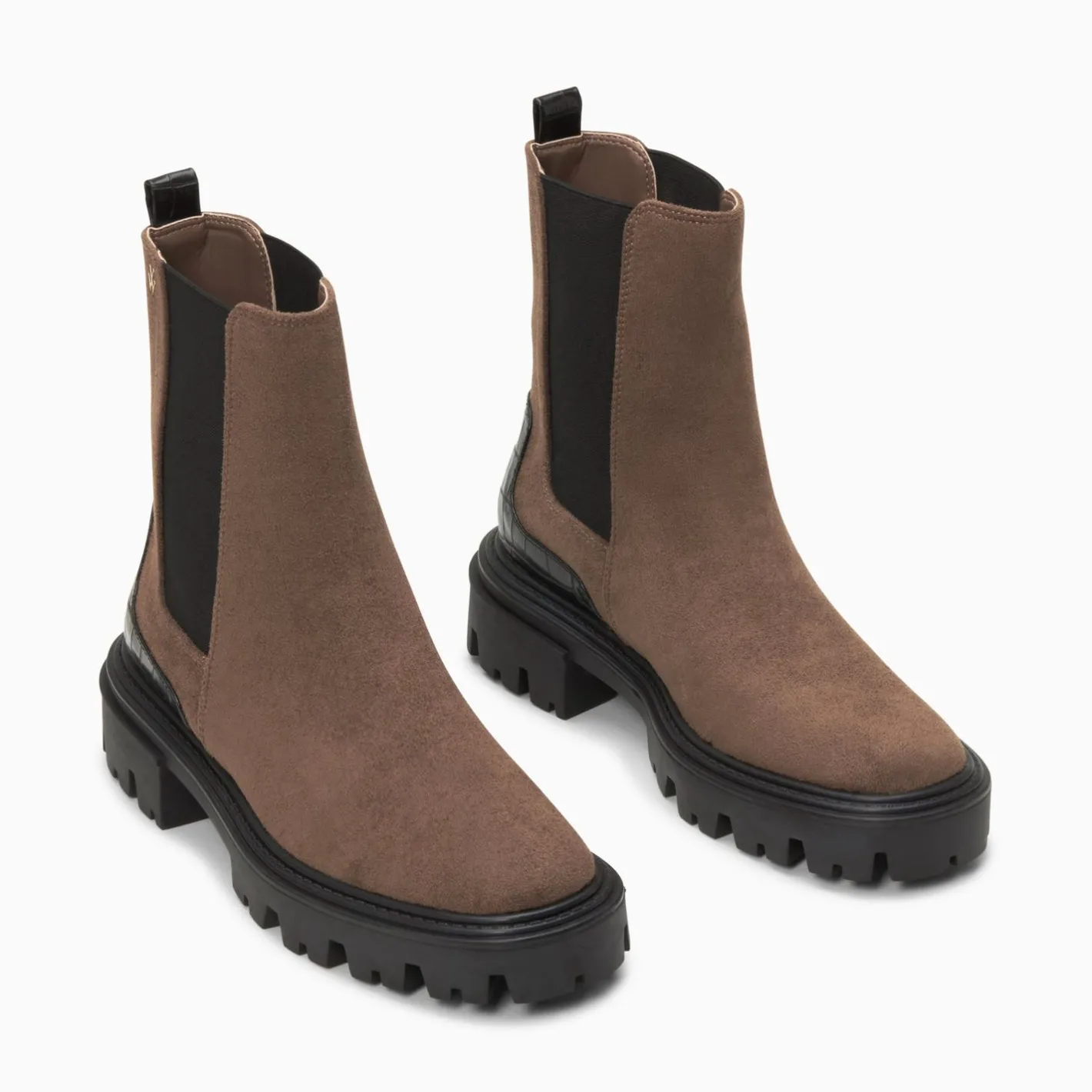 Vanessa Wu Bottines Chelsea Greta Marron A Contrefort Croco Outlet