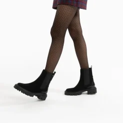 Vanessa Wu Bottines Chelsea Greta Noires A Contrefort Croco Sale
