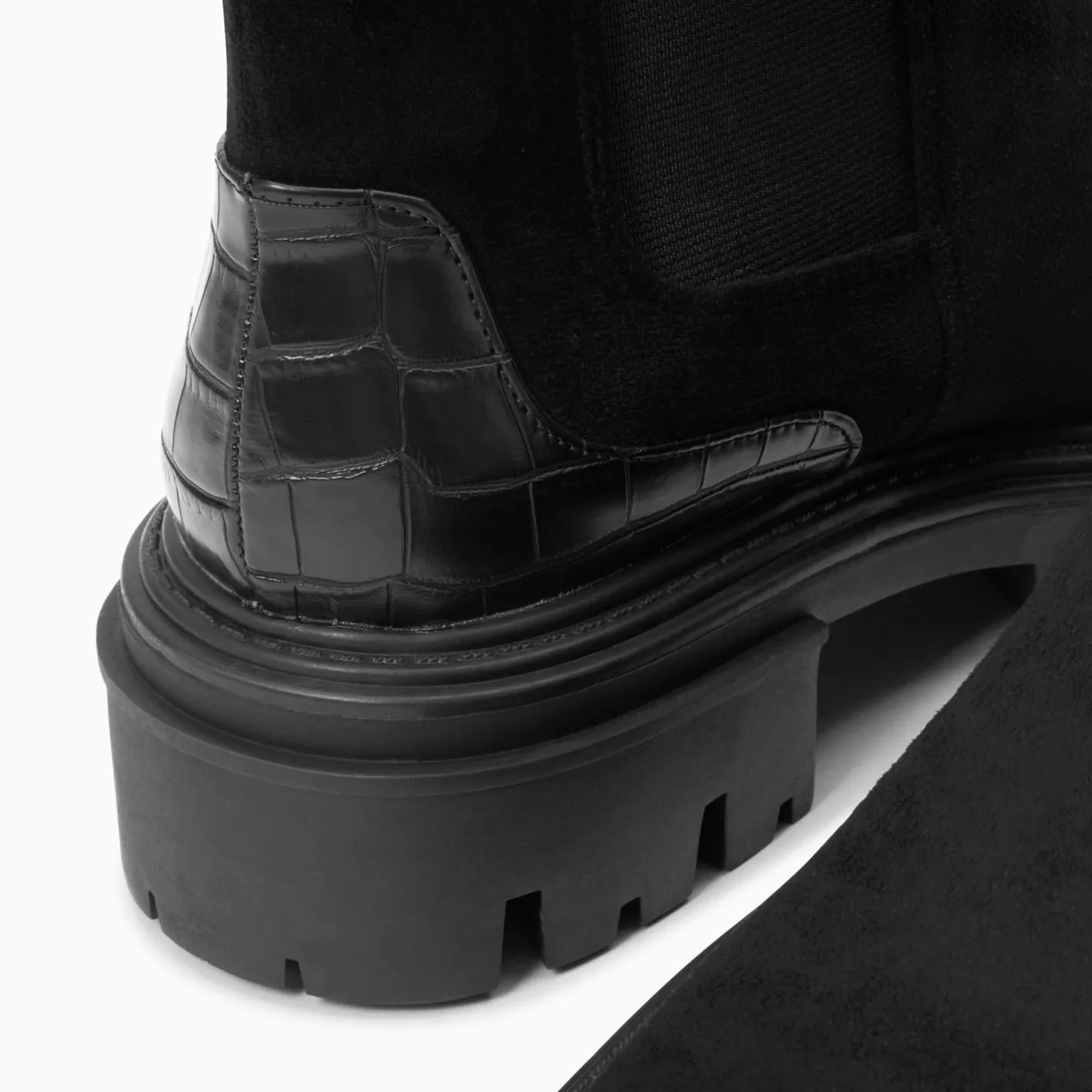 Vanessa Wu Bottines Chelsea Greta Noires A Contrefort Croco Sale
