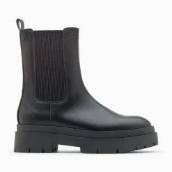 Vanessa Wu Bottines Chelsea Oceane Noires A Plateforme Crantee New