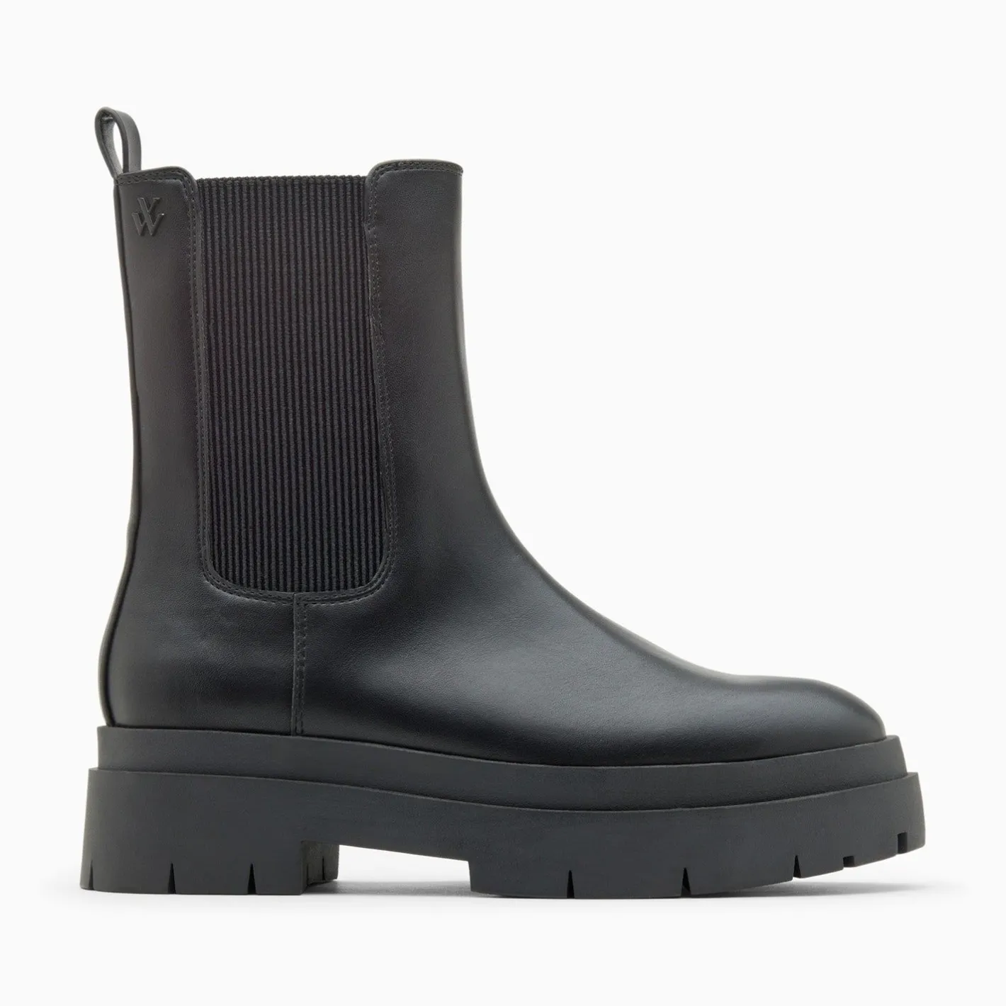 Vanessa Wu Bottines Chelsea Oceane Noires A Plateforme Crantee New