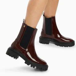 Vanessa Wu Bottines Chelsea Pamela Bordeaux Vernies A Semelle Crantee Sale