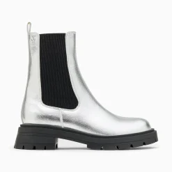 Vanessa Wu Bottines Chelsea Phoebe Argent A Semelle Oversize Outlet
