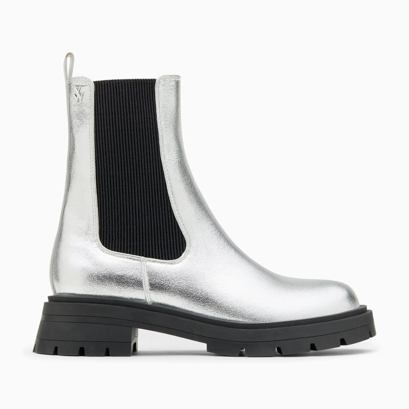 Vanessa Wu Bottines Chelsea Phoebe Argent A Semelle Oversize Outlet