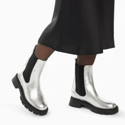 Vanessa Wu Bottines Chelsea Phoebe Argent A Semelle Oversize Outlet