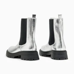 Vanessa Wu Bottines Chelsea Phoebe Argent A Semelle Oversize Outlet
