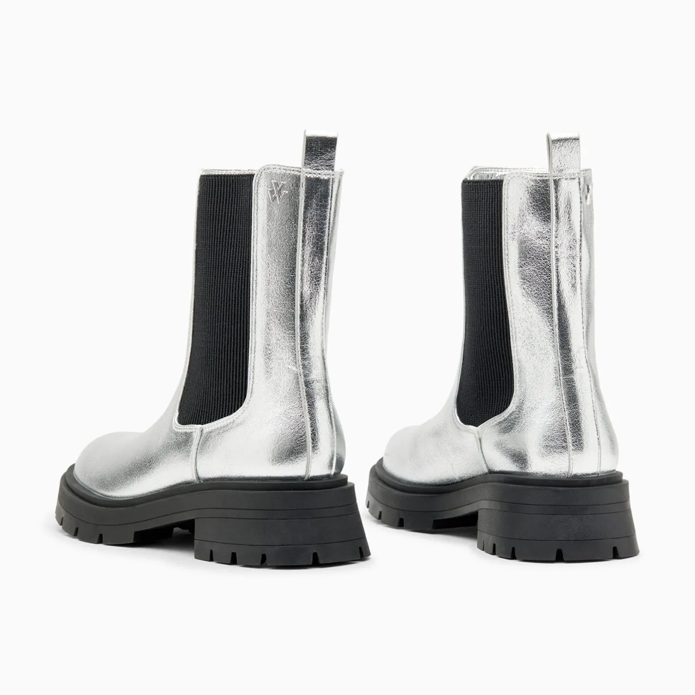 Vanessa Wu Bottines Chelsea Phoebe Argent A Semelle Oversize Outlet