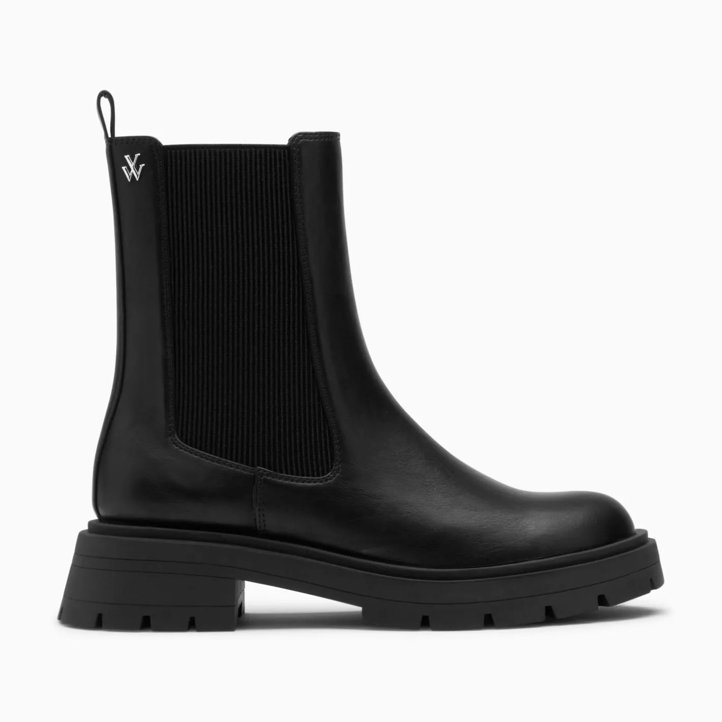 Vanessa Wu Bottines Chelsea Phoebe Noires A Semelle Oversize