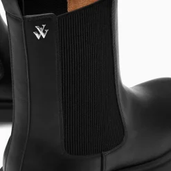 Vanessa Wu Bottines Chelsea Phoebe Noires A Semelle Oversize
