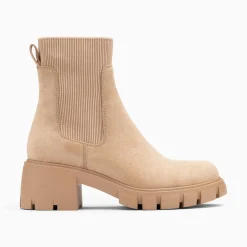 Vanessa Wu Bottines Chelsea Valerie Beige A Talon Crante Outlet