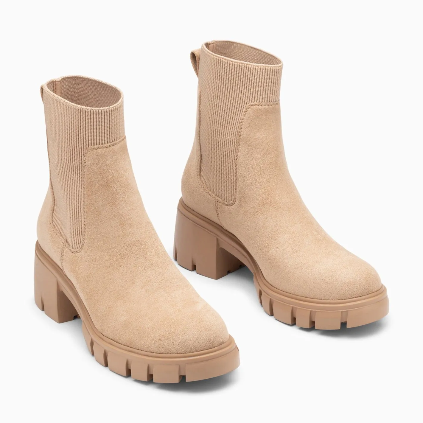 Vanessa Wu Bottines Chelsea Valerie Beige A Talon Crante Outlet