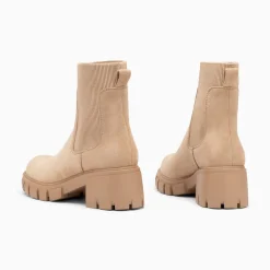 Vanessa Wu Bottines Chelsea Valerie Beige A Talon Crante Outlet