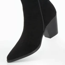 Vanessa Wu Bottines Constance A Talon En Suedine Noire Online