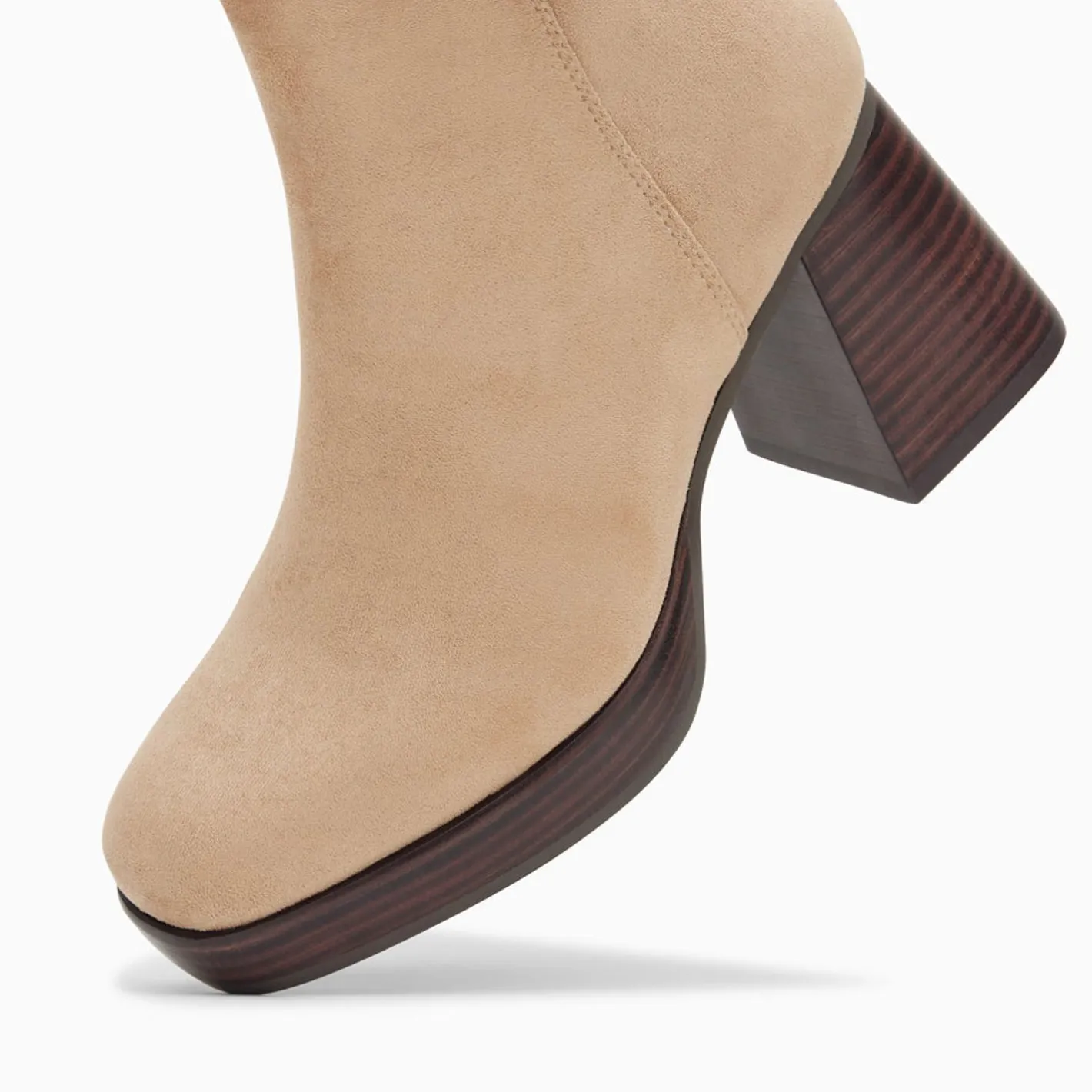 Vanessa Wu Bottines Marina Beiges A Plateforme Et Talon Bois