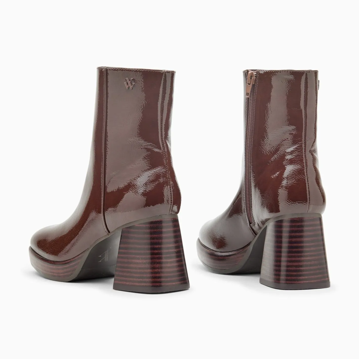 Vanessa Wu Bottines Marina Marron A Plateforme Et Talon Bois Sale
