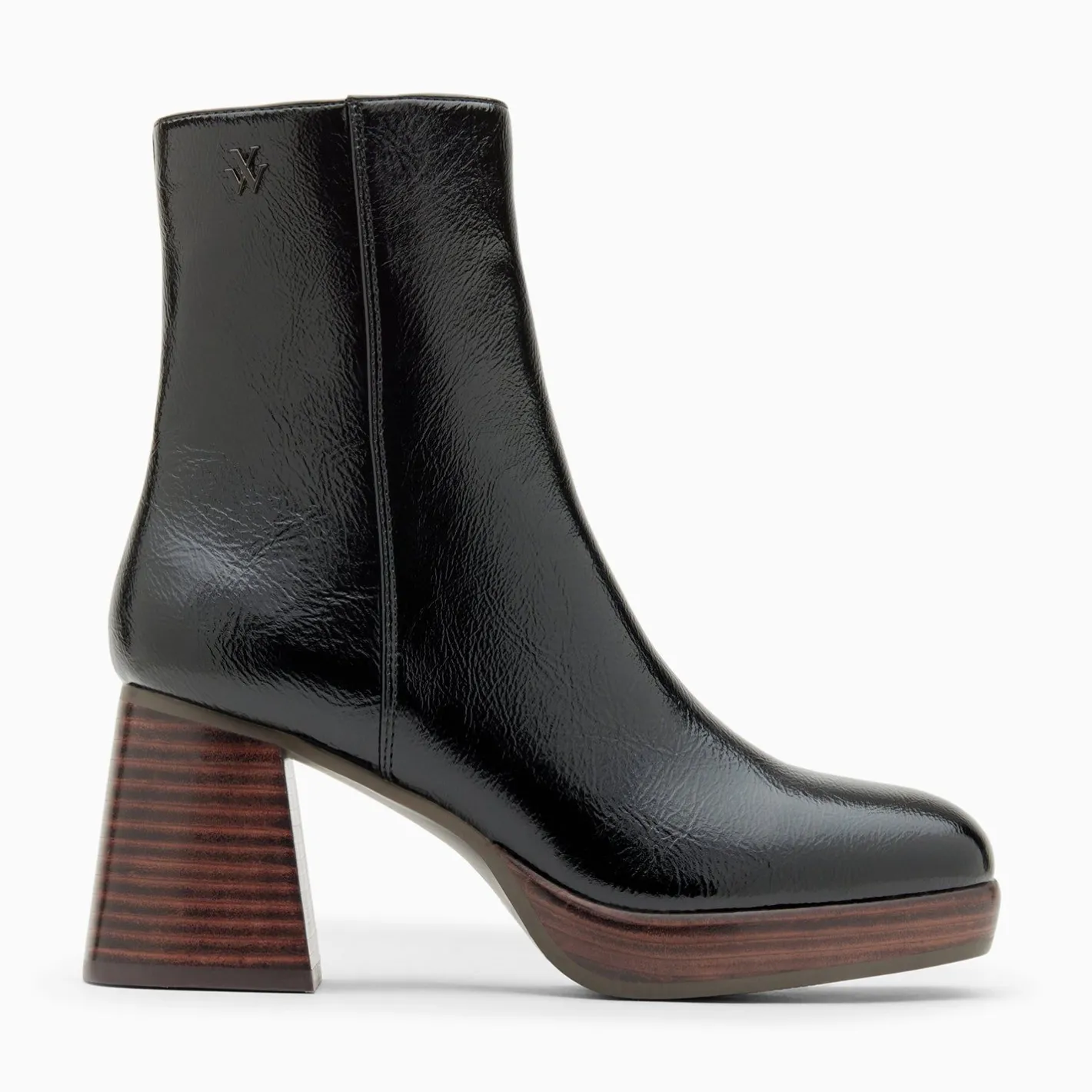 Vanessa Wu Bottines Marina Noires A Plateforme Et Talon Bois Online