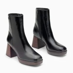 Vanessa Wu Bottines Marina Noires A Plateforme Et Talon Bois Online