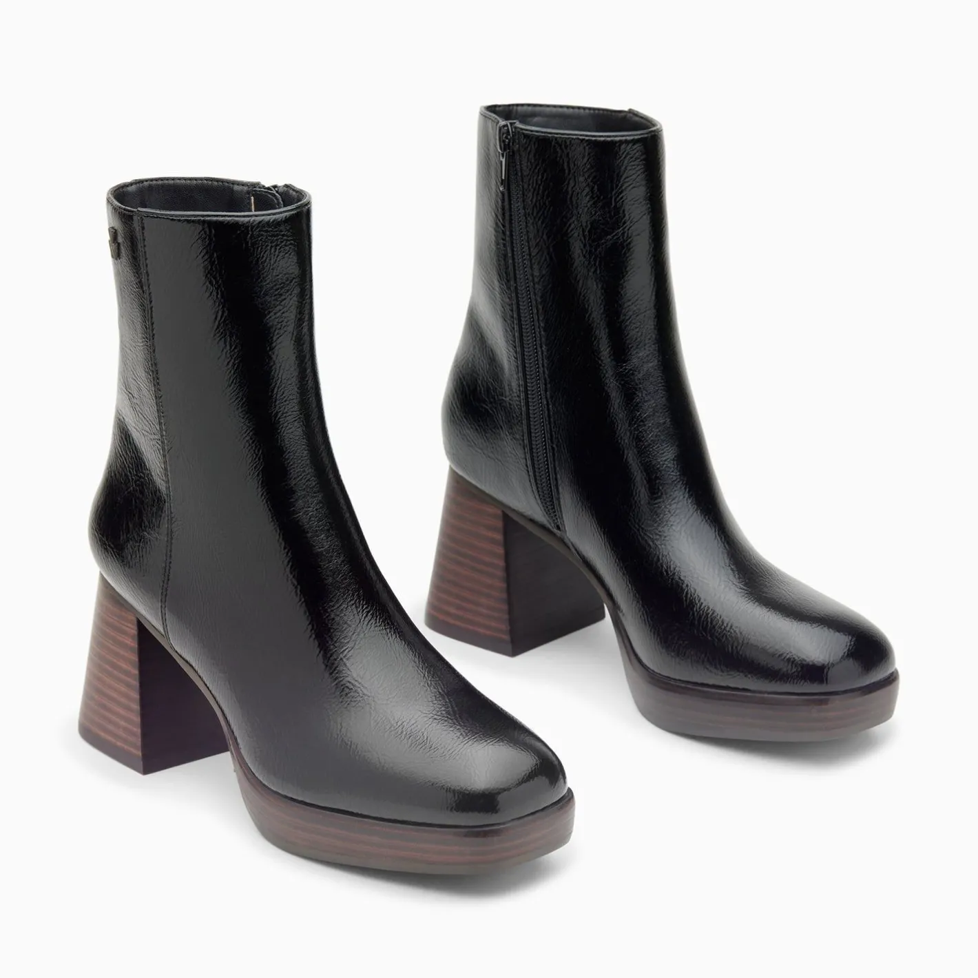 Vanessa Wu Bottines Marina Noires A Plateforme Et Talon Bois Online