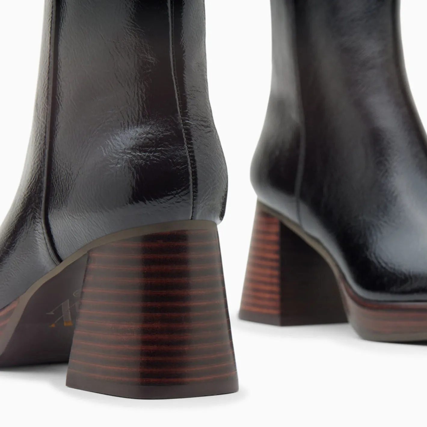 Vanessa Wu Bottines Marina Noires A Plateforme Et Talon Bois Online