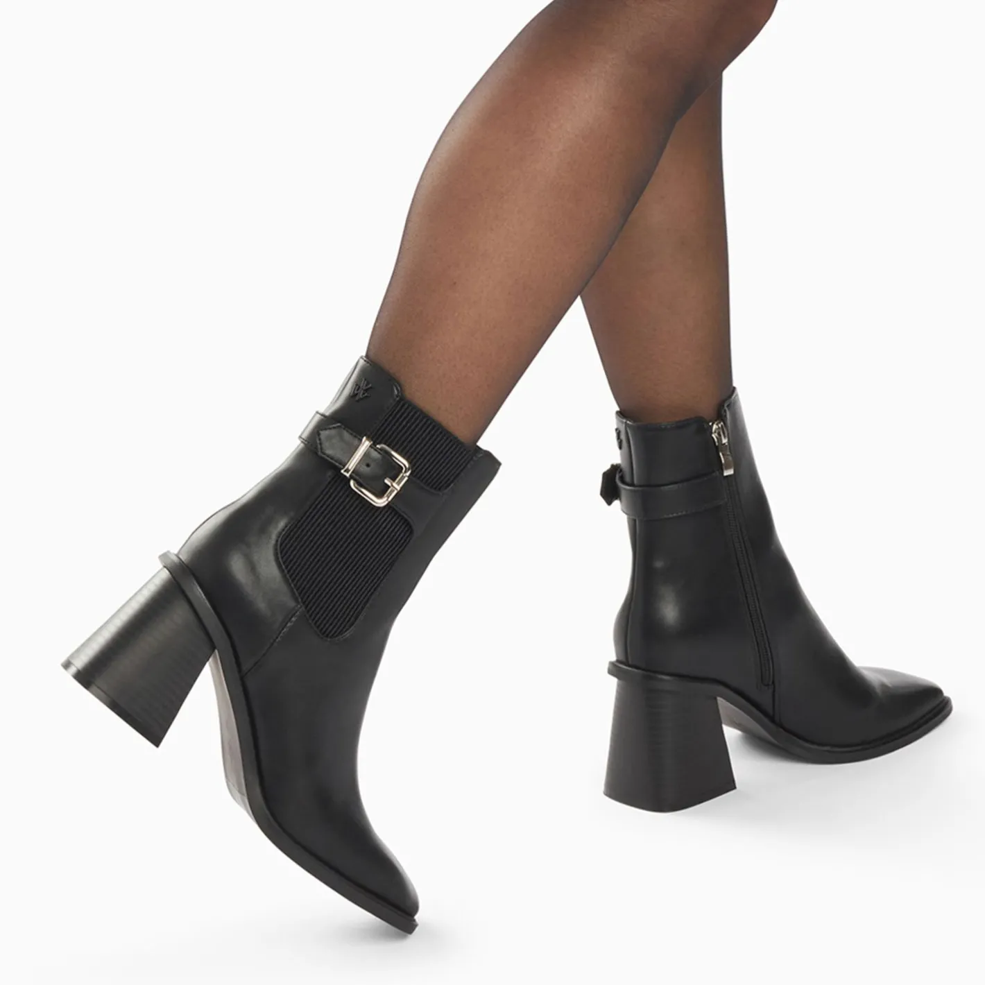 Vanessa Wu Bottines Montantes Clementine Noires A Talon Trapeze Best