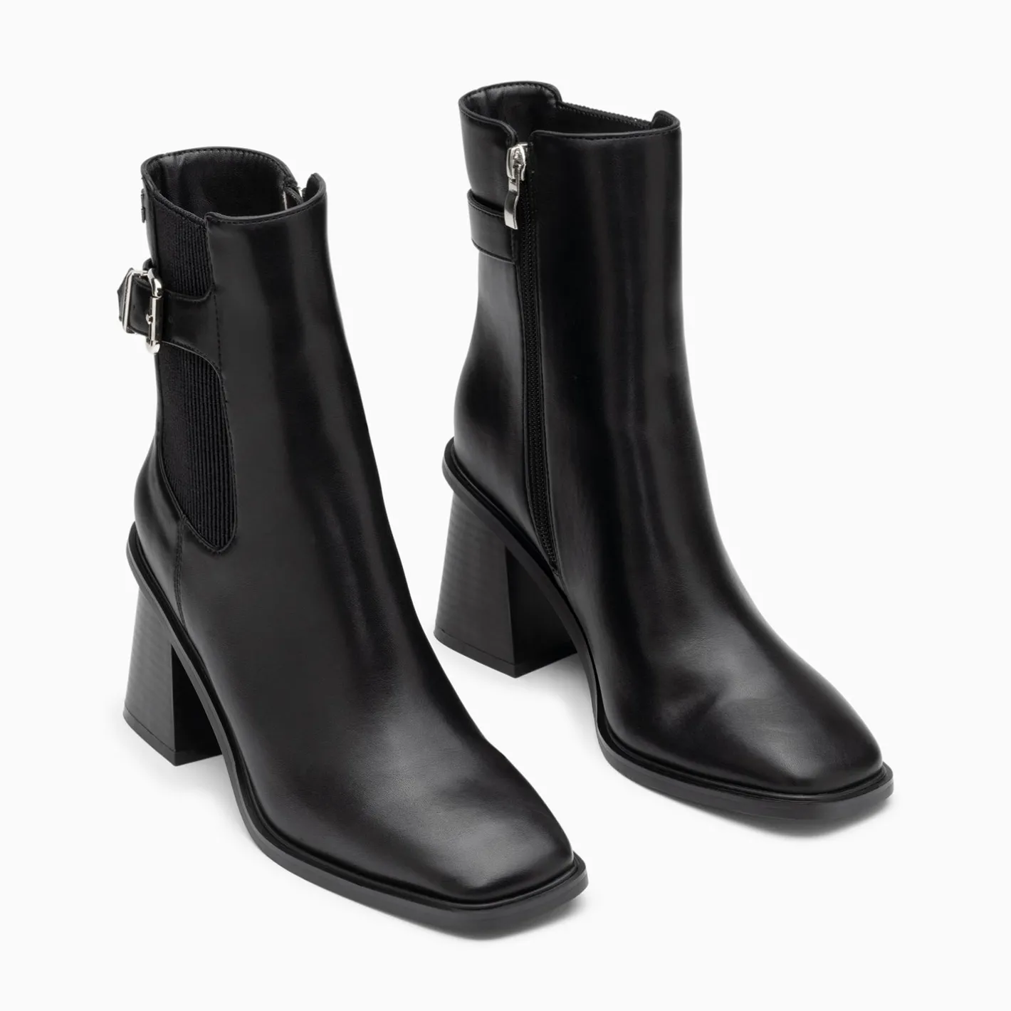 Vanessa Wu Bottines Montantes Clementine Noires A Talon Trapeze Best