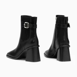 Vanessa Wu Bottines Montantes Clementine Noires A Talon Trapeze Best