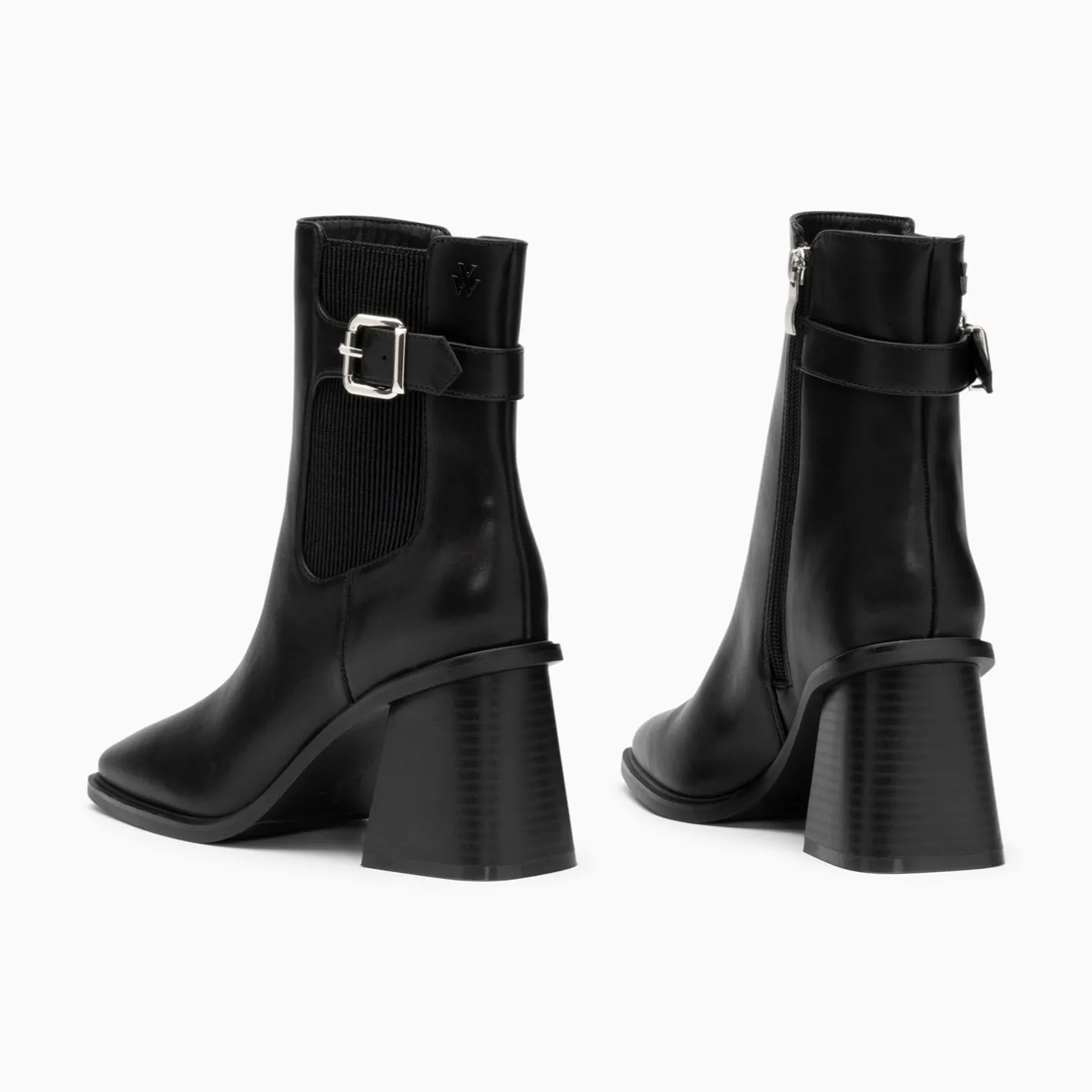 Vanessa Wu Bottines Montantes Clementine Noires A Talon Trapeze Best