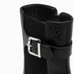 Vanessa Wu Bottines Montantes Clementine Noires A Talon Trapeze Best