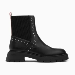Vanessa Wu Bottines Montantes Montmartre Noires A Clous Et Elastique Clearance