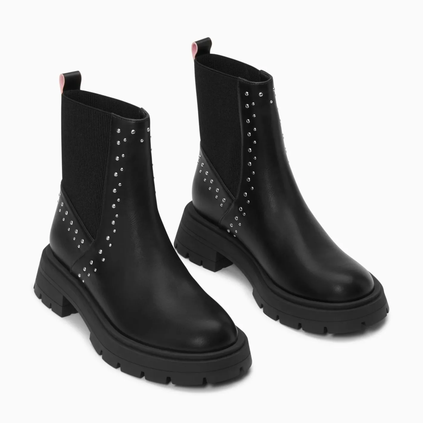 Vanessa Wu Bottines Montantes Montmartre Noires A Clous Et Elastique Clearance