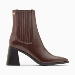 Vanessa Wu Bottines Montantes Taylor Marron A Talon Trapeze Hot
