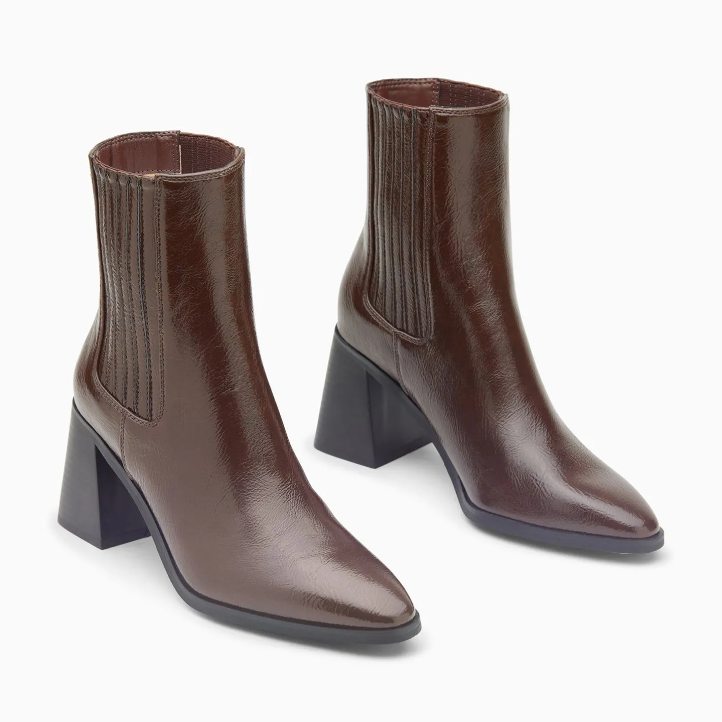 Vanessa Wu Bottines Montantes Taylor Marron A Talon Trapeze Hot