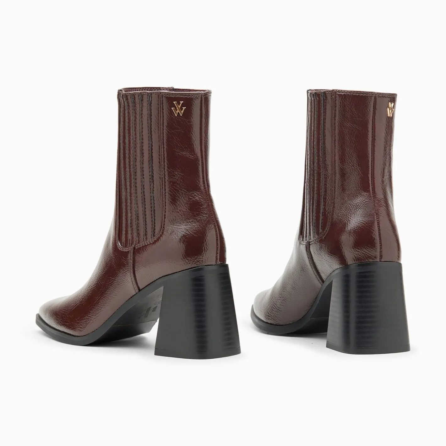 Vanessa Wu Bottines Montantes Taylor Marron A Talon Trapeze Hot