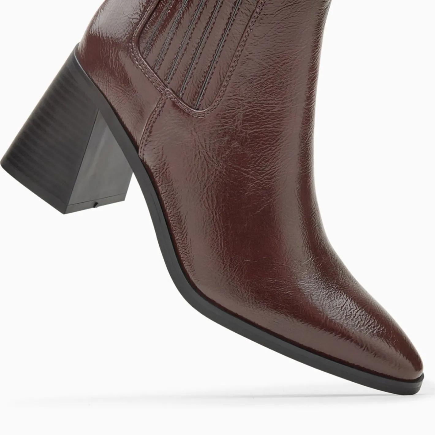 Vanessa Wu Bottines Montantes Taylor Marron A Talon Trapeze Hot