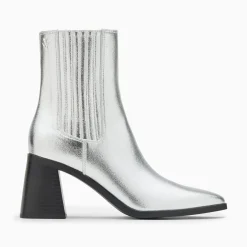 Vanessa Wu Bottines Montantes Taylor Argent A Talon Trapeze Hot