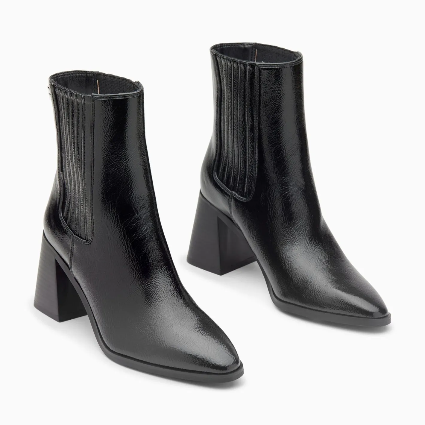Vanessa Wu Bottines Montantes Taylor Noires A Talon Trapeze Clearance