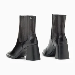 Vanessa Wu Bottines Montantes Taylor Noires A Talon Trapeze Clearance