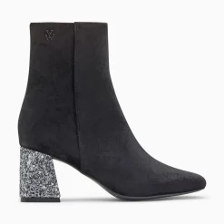 Vanessa Wu Bottines New York Noires A Talon Paillete Argent Sale